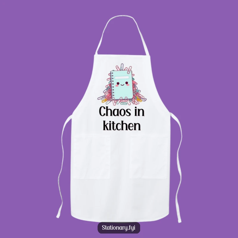 Funny Apron: Tiny Notebook's Paperclip Prep - Hilarious Kitchen Humor for Chefs!