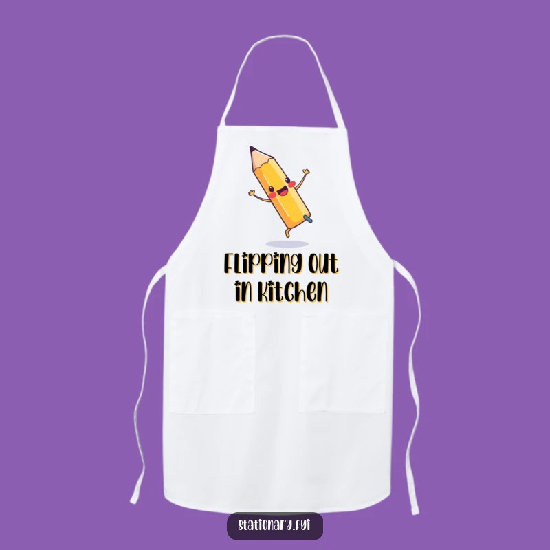 Funny Pencil Cartwheel Apron: Cook Up Some Laughs in the Kitchen!