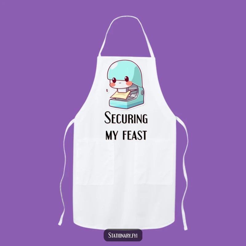 Funny Kawaii Stapler Apron: Organize Your Kitchen Tasks, Productive & Funny Gift