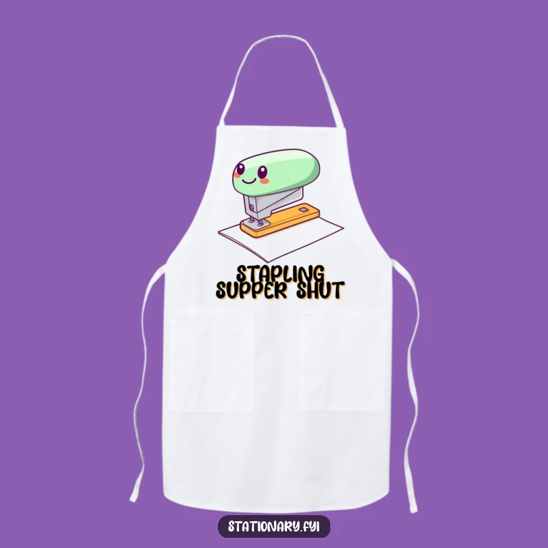 Funny Stapler Zip Apron - Tackle Tasks with Office Merriment