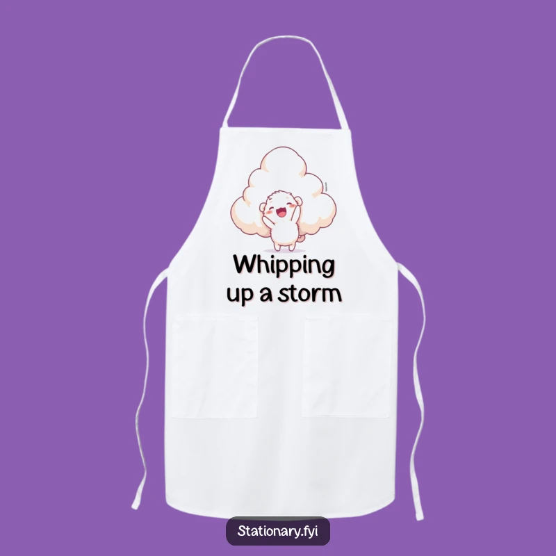 Funny Fuzzy Creature Apron: Hilarious Kitchen Fun for Stapling Clouds Chefs