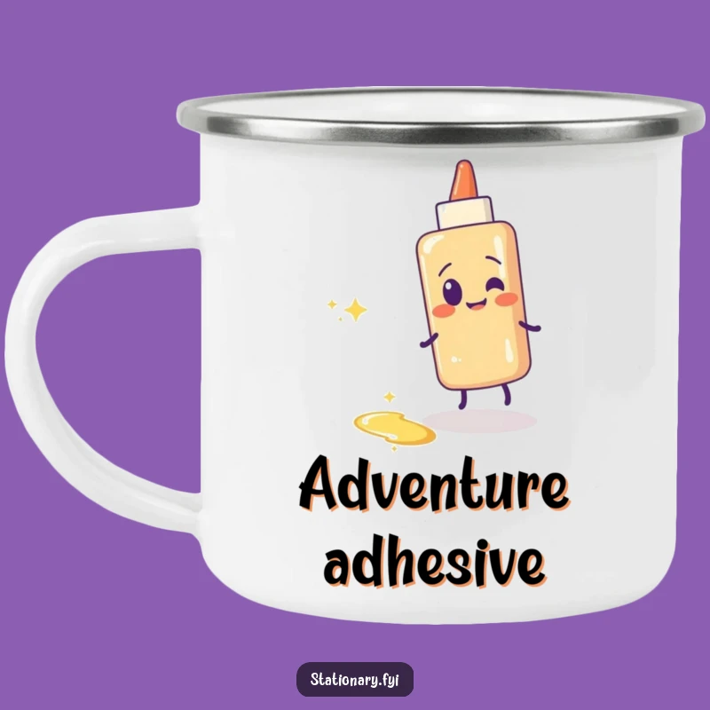 Funny Glue Stick Camping Mug, Sparkle Trail Sips, Crafty Gift