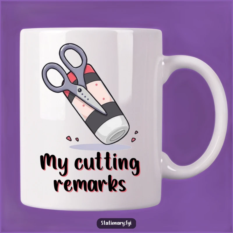 Funny Scissors Eraser Mug: Hilarious Stationery Battle Gift for Art Lovers