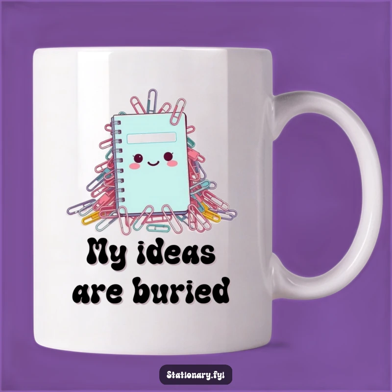 Funny Notebook Humor Mug: Tiny Stationery's Paperclip Peril - A Hilarious Gift!