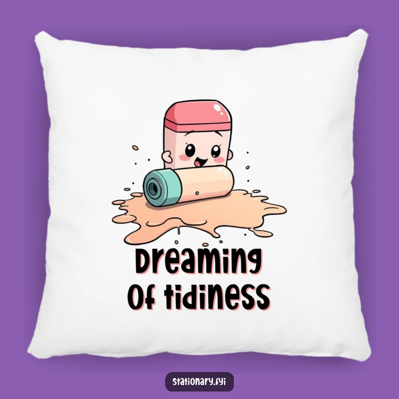 Funny Eraser Cleaning Ink Spill Pillow, Cozy Comfort and Hilarious Decor