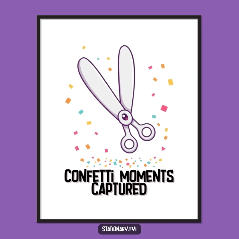 Funny Scissors Party Digital Print - Instant Celebration for Your Space