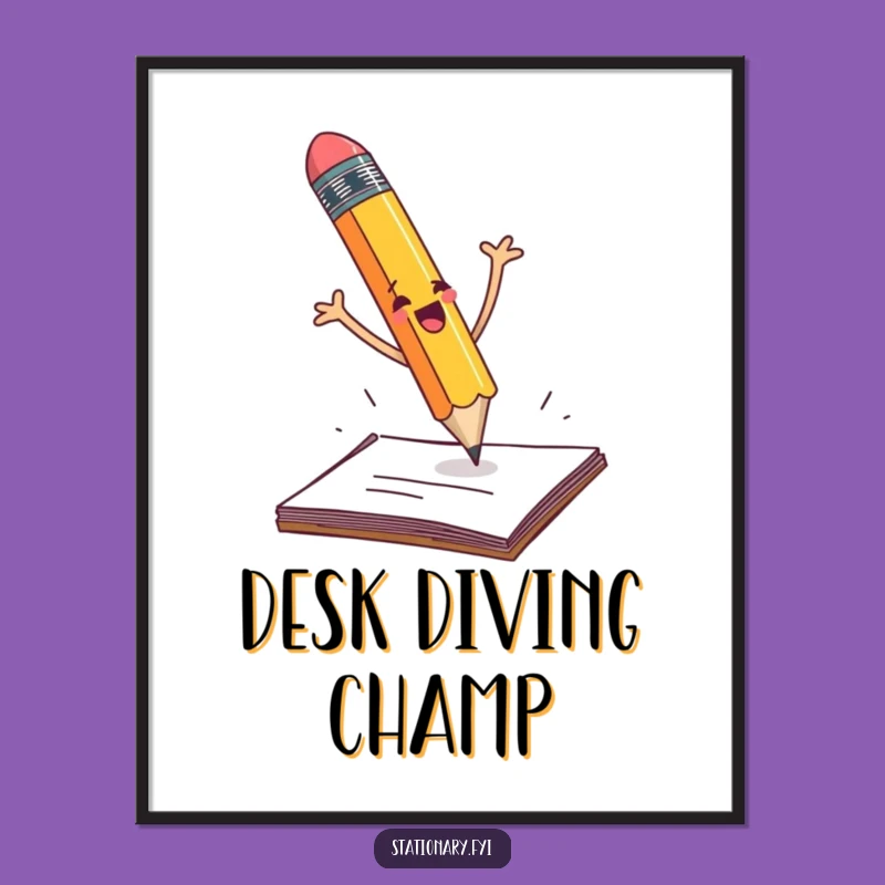 Funny Pencil Fall Digital Print: Instant Hilarious Decor for Your Space