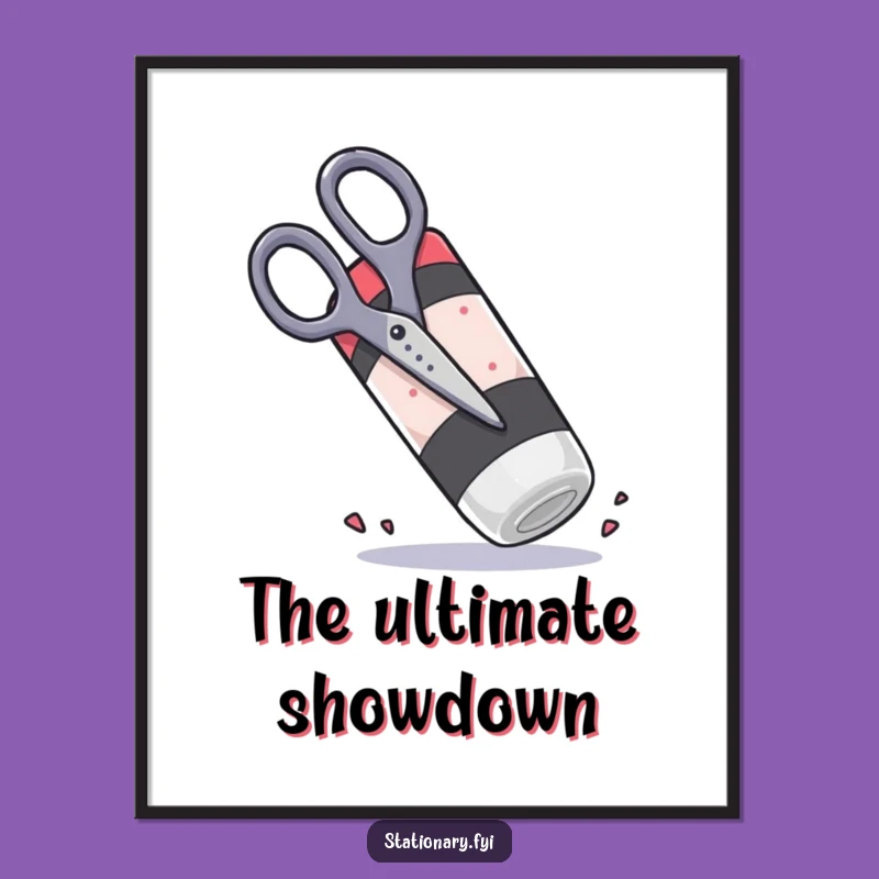 Funny Scissors Eraser Digital Print: Instant Hilarious Decor for Artists