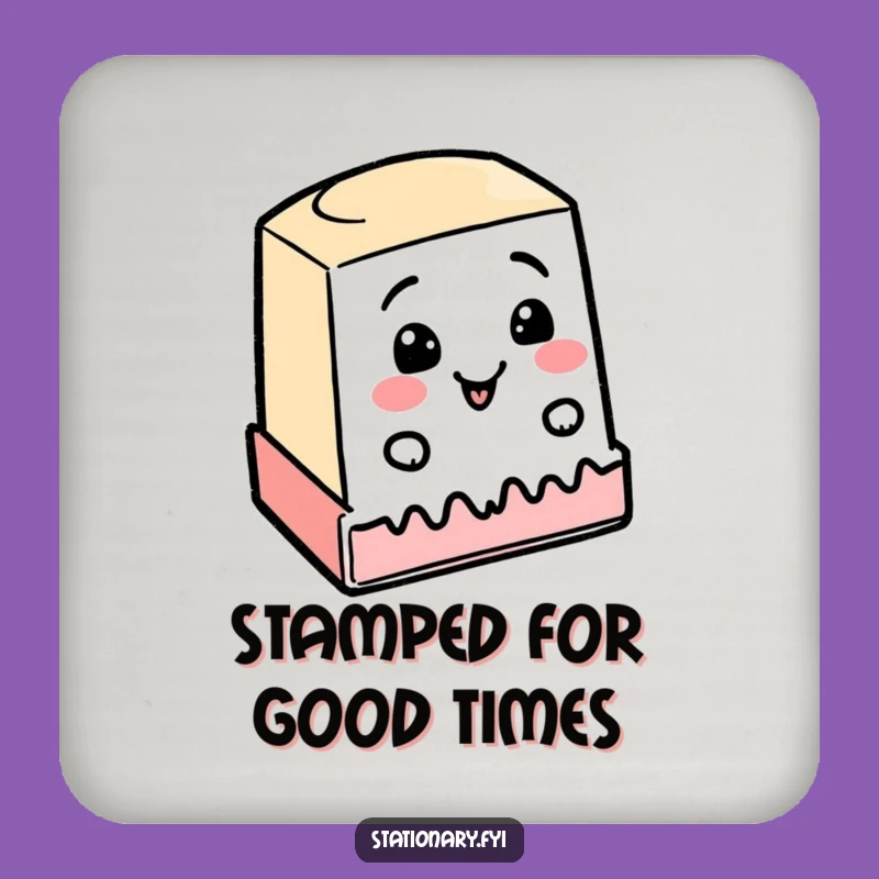 Funny Cheerful Stamp Wobbly Line Coaster, Protect Surfaces with Humorous Charm