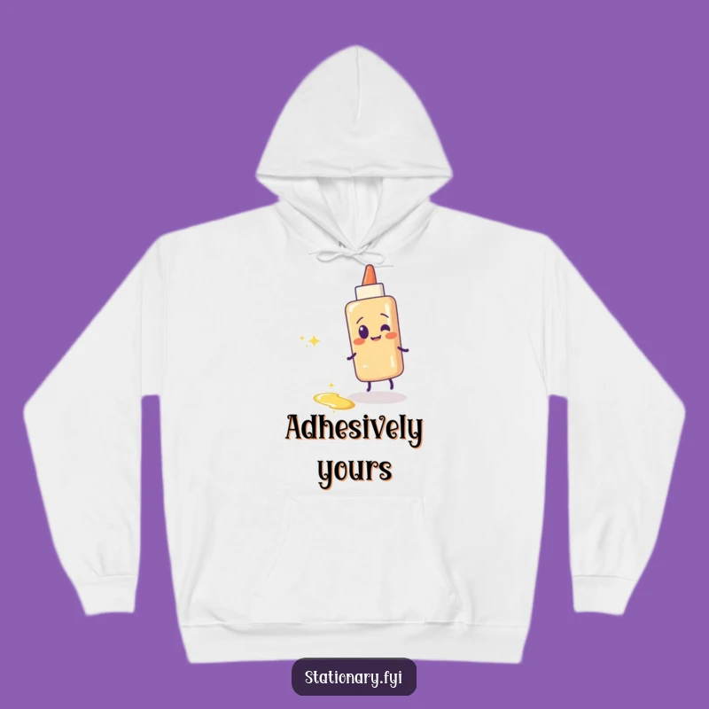 Cozy Funny Glue Stick Hoodie, Sparkle Trail Comfort, Crafty Gift
