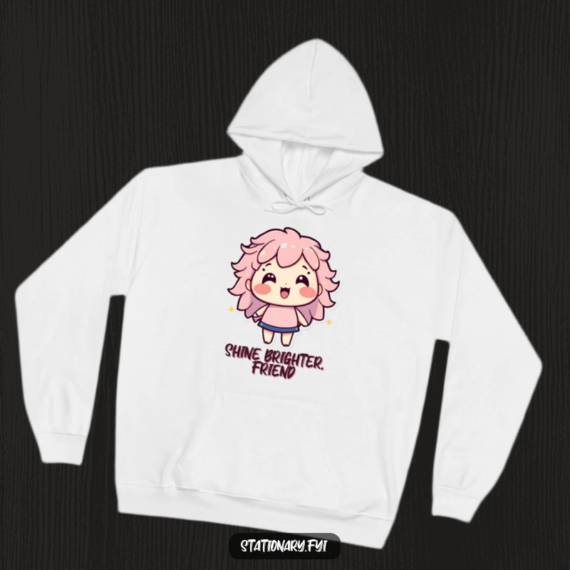 Funny hoodie featuring a beaming highlighter character shining with vibrant energy, offering warmth and humor.