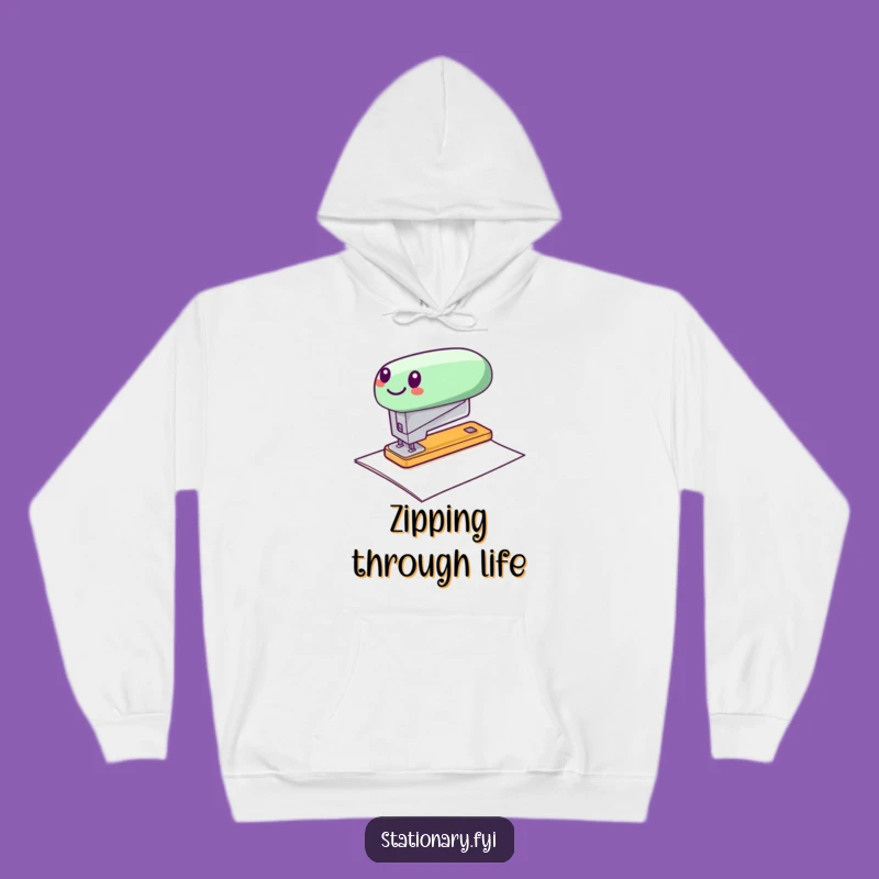 Funny Stapler Zip Hoodie - Cozy Comfort for the Office Dynamo