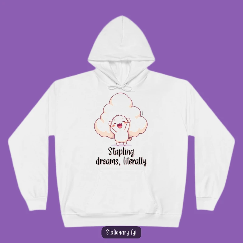 Funny Fuzzy Creature Hoodie: Stay Cozy with Hilarious Cloud Stapling Art