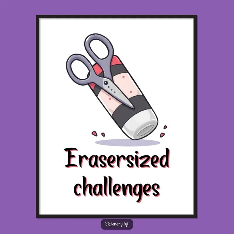 Free Printable Wall Art: Scissors vs Eraser Battle - Funny Downloadable Decor