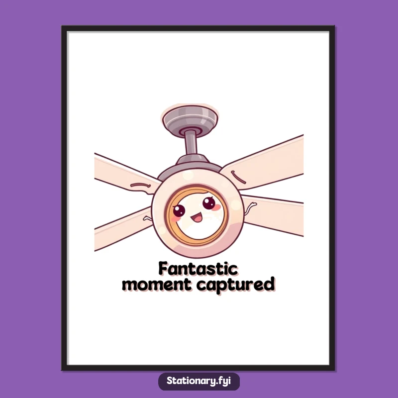 Free Printable Wall Art: Comical Tape Stuck on Fan - Funny Downloadable Decor