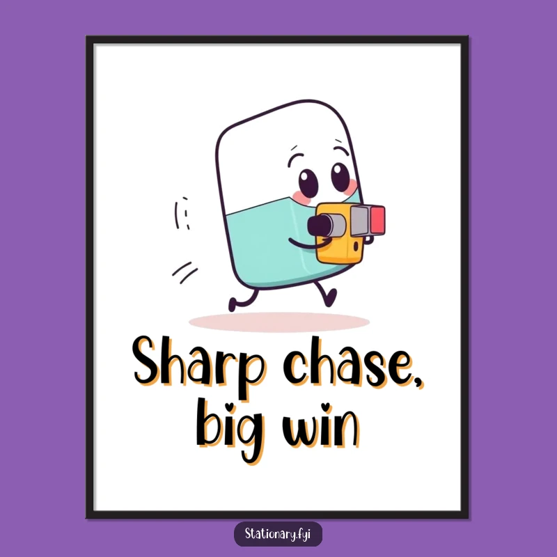 Free Printable Wall Art: Eraser Chase Comedy - Funny Downloadable Decor