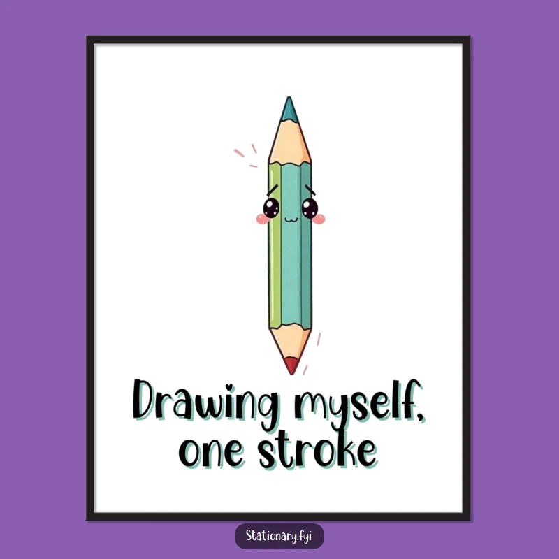 Funny Free Printable Pencil Wall Art: Meta Humor Downloadable Digital Art Gift