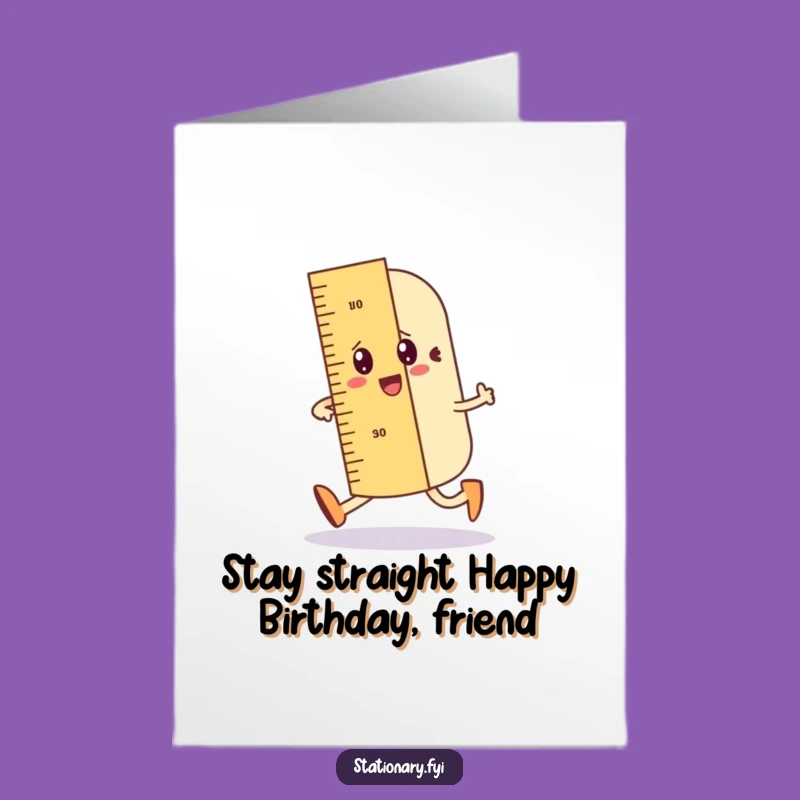 Free Printable Birthday Card: Wobbly Ruler Jaunty Walk, Instant Download