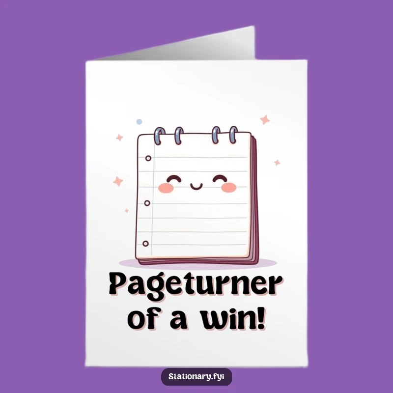 Free Printable Congrats Card: Breezy Notepad Success, Funny Downloadable Gift!