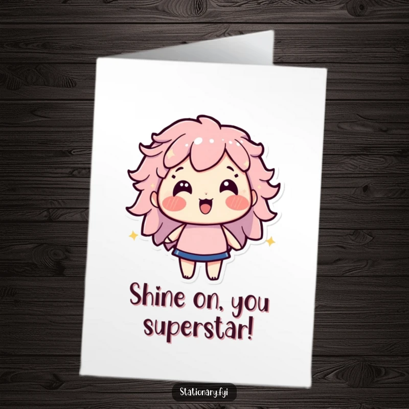 Funny Free Printable Congratulations Card featuring a beaming highlighter character shining brightly, celebrating success, a perfect DIY gift.