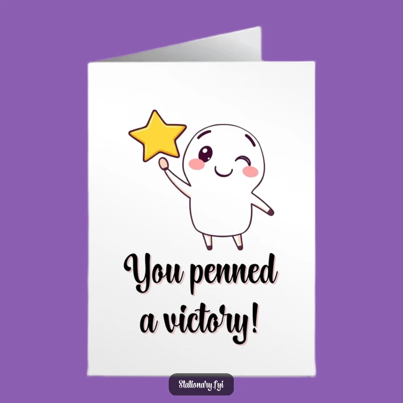 Free Printable Pen Congrats Card: Funny Star Drawing Downloadable Gift
