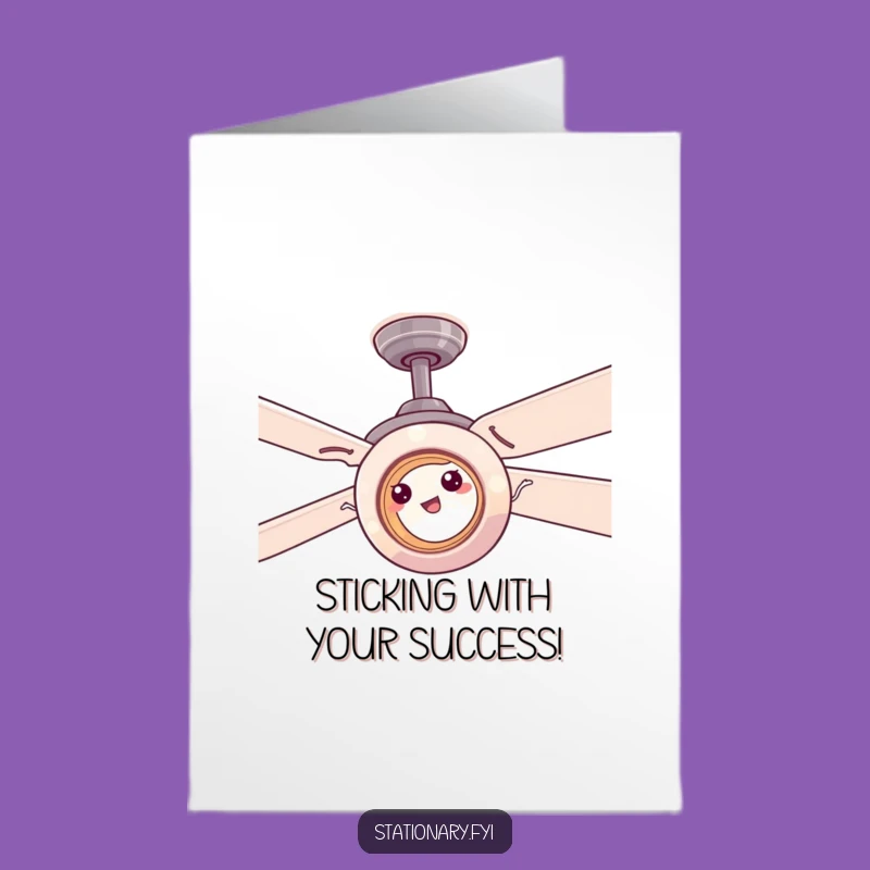 Free Printable Congrats Card: Absurd Tape Stuck on Fan - Funny Downloadable