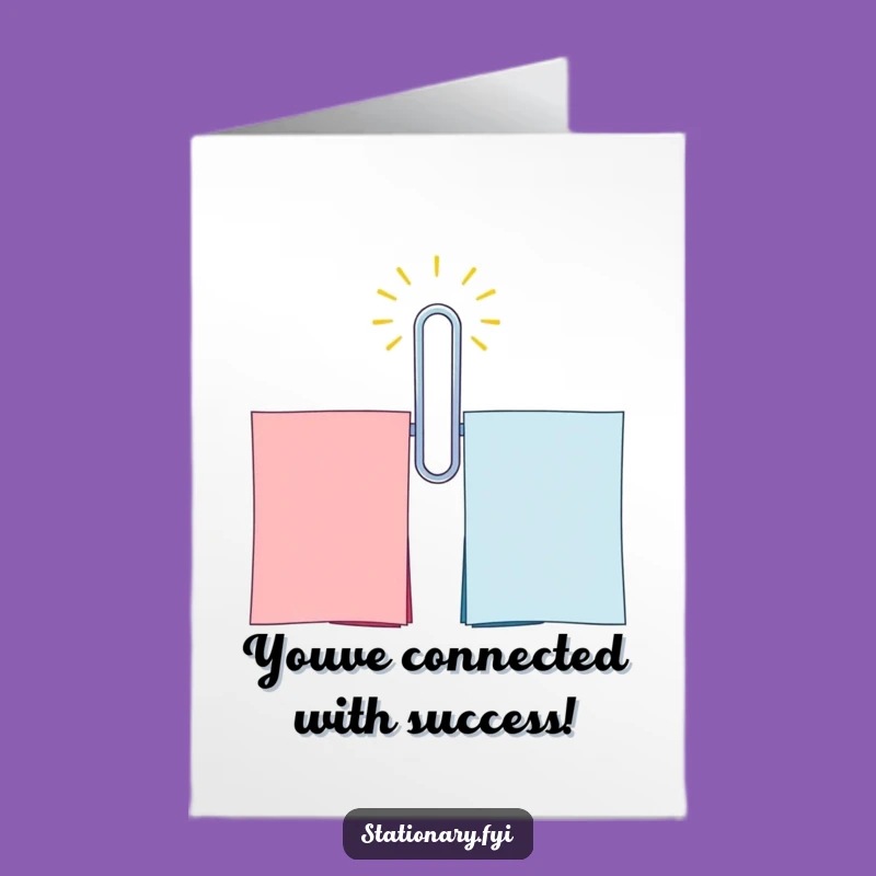 Free Printable Congrats Card: Funny Paperclip Celebrating Success, Ideal Downloadable Gift