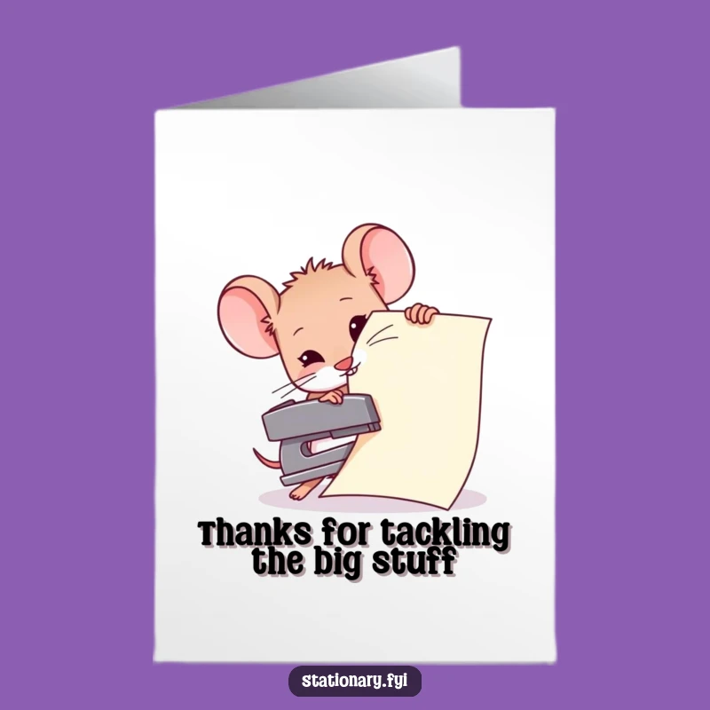 Free Printable Mouse Thank You Card: Small Efforts, Big Thanks Downloadable Gift