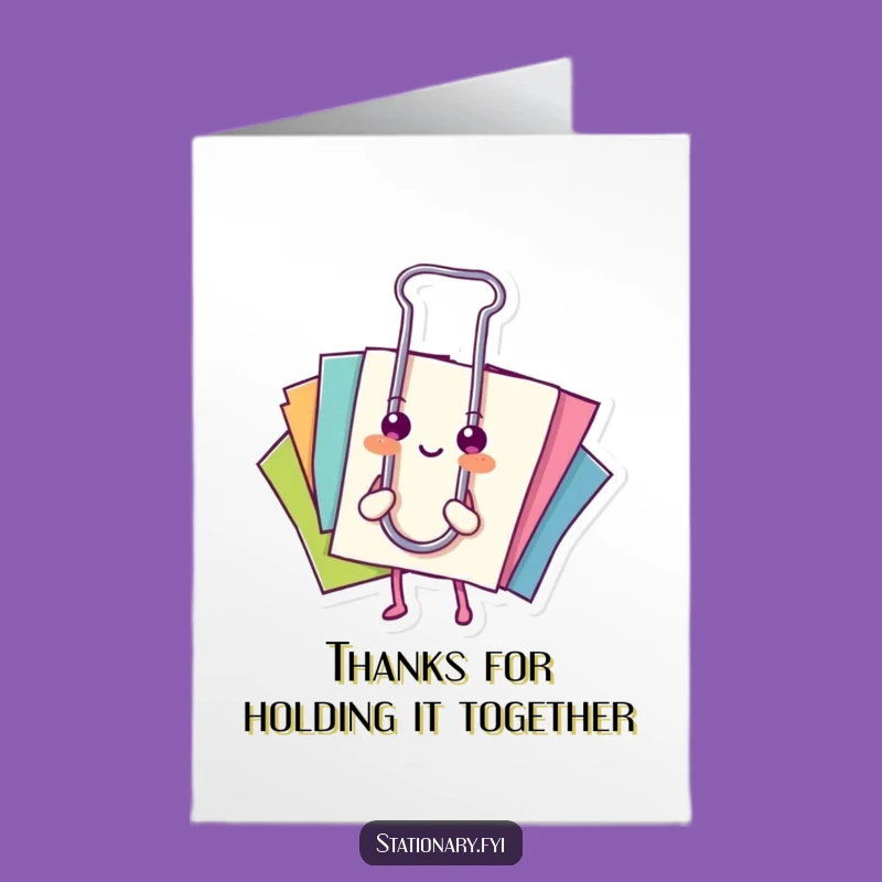 Free Printable Paperclip Thank You Card: Happy Humor Downloadable Gratitude