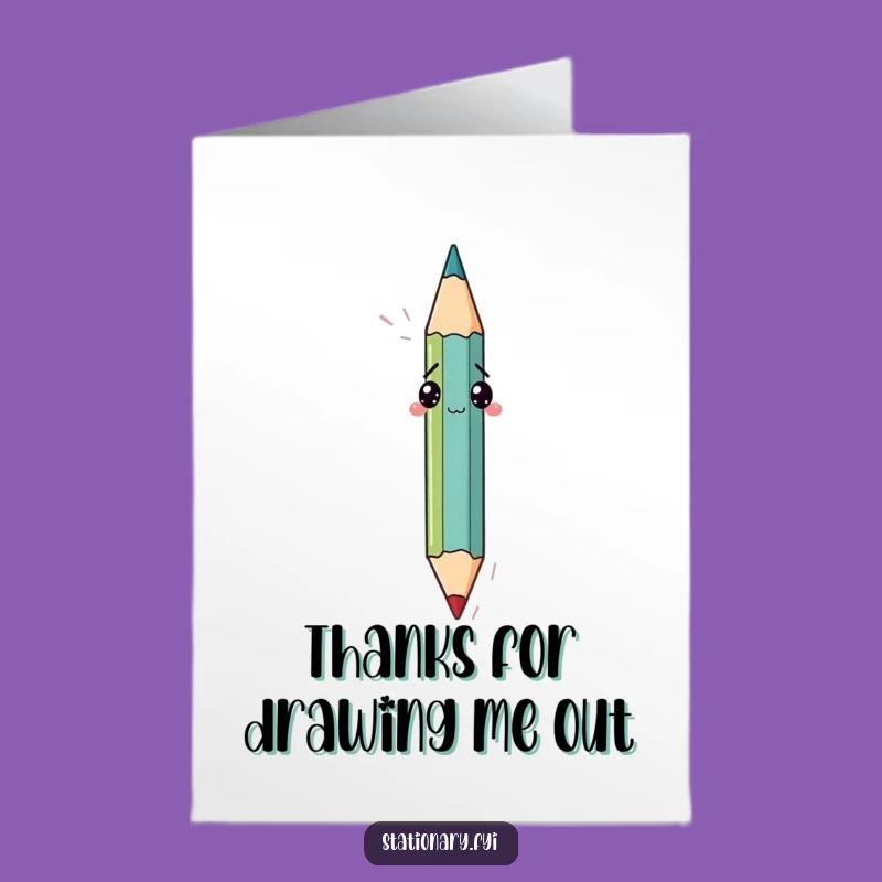 Free Printable Pencil Thank You Card: Creative Thanks Downloadable Gift