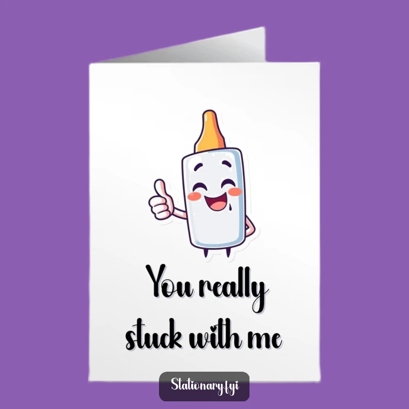 Free Printable Glue Stick Thank You Card: Funny Giggling Thumbs Up Gift
