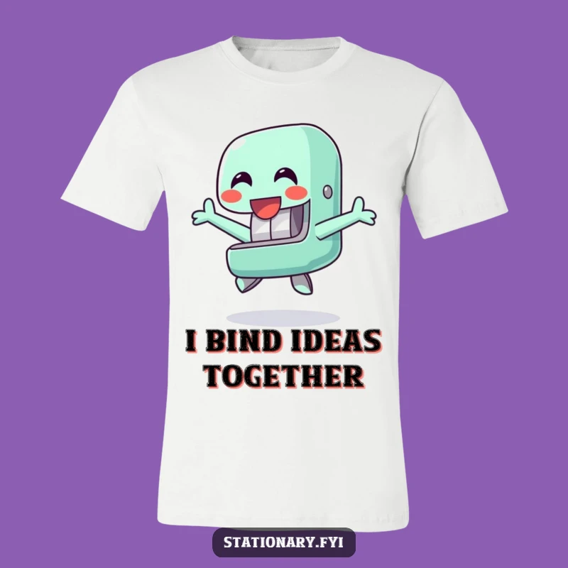 Funny Happy Stapler T-Shirt - Cheerful Jump Humor Tee for Office Lovers