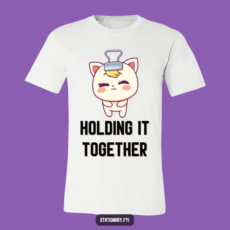 Funny Binder Clip T-Shirt: Playful Wink for Office Shenanigans