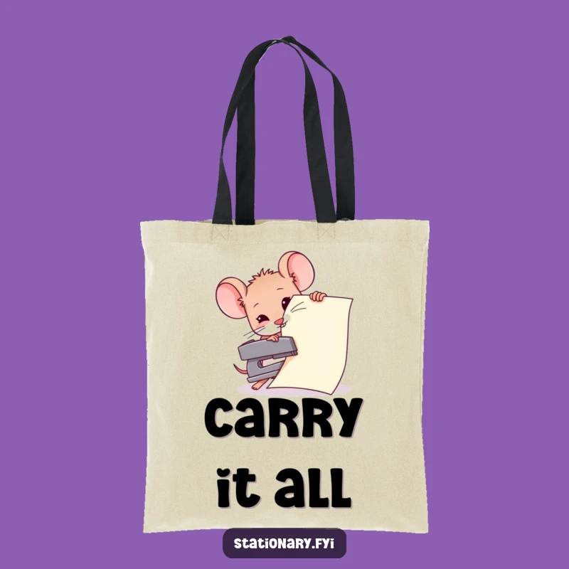 Funny Mouse Stapling Giant Paper Tote Bag, a Quirky and Practical Accessory