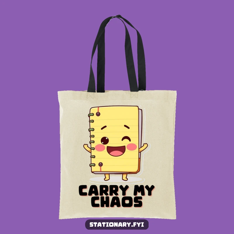 Funny Wobbly Notebook Tote Bag - Big Smile Humor Gift for Organization