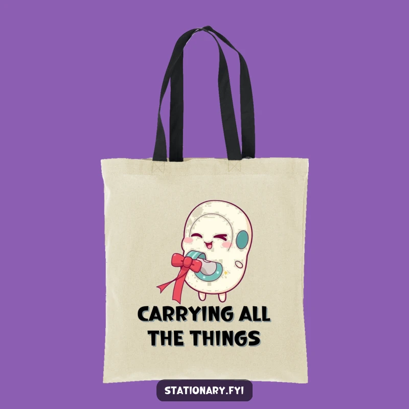 Funny Tape Dispenser Tote Bag: Winking Festive Ribbon Carrier, Chic Gift