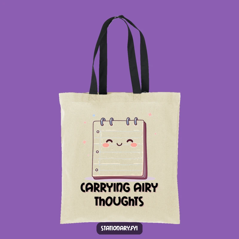 Happy Notepad Breeze Tote: Carry Your Ideas with Humorous Style.